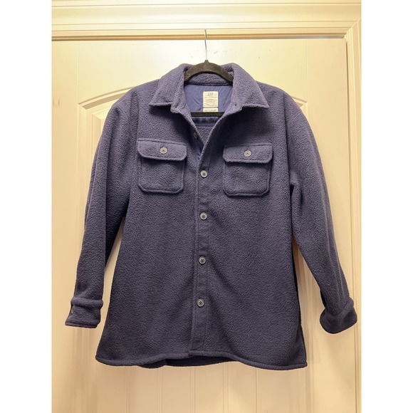 Gap Teen Boys Long Sleeve Button Up Soft Fleece Cardigan Jacket Size 14-16‎ Blue - Picture 1 of 4